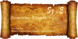 Szentner Elemér névjegykártya